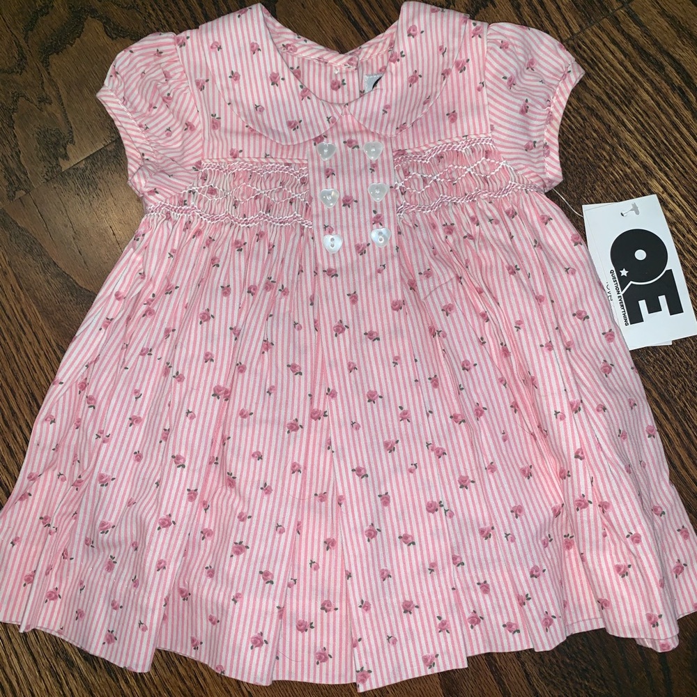 Question Everything - 0/3MO Smocked Dress Set